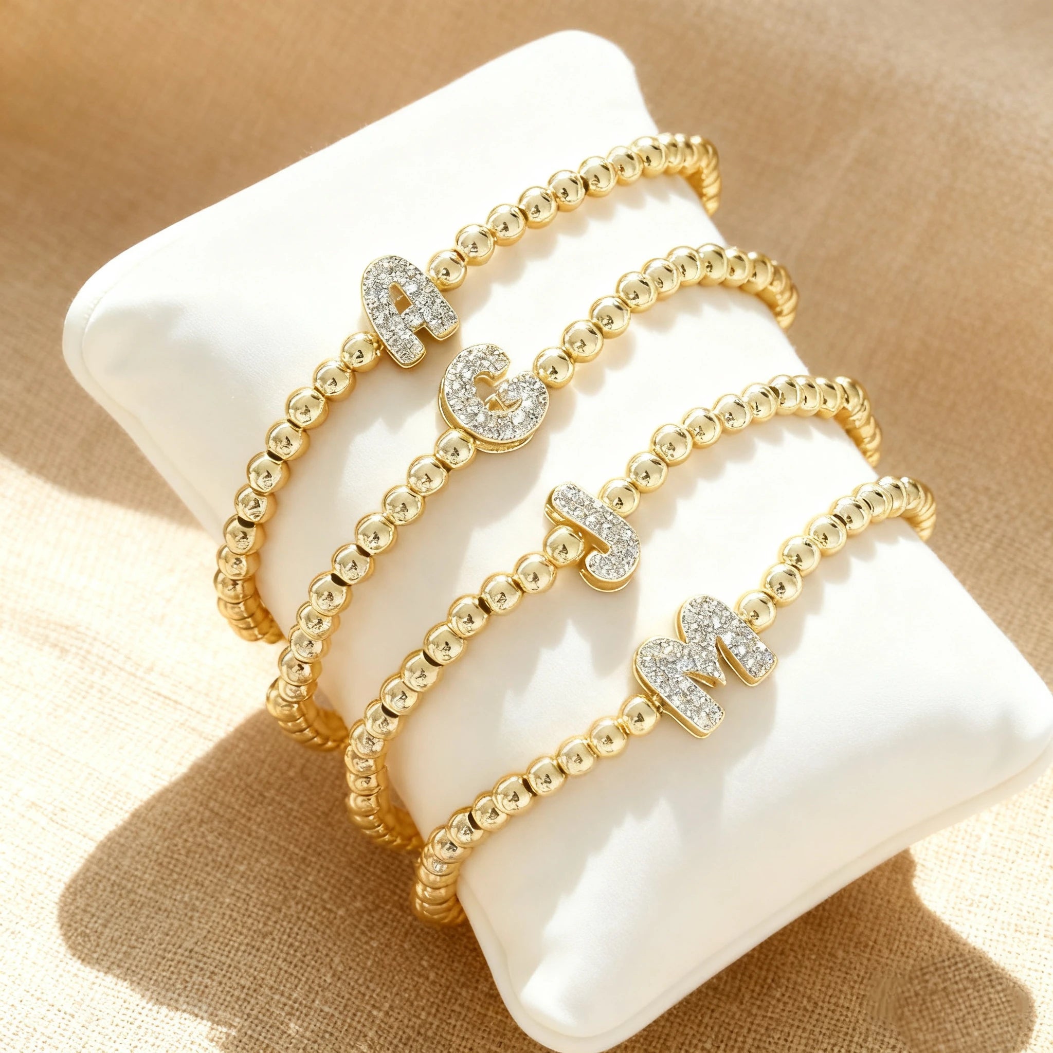 Custom Initial Letter Beaded Bracelet