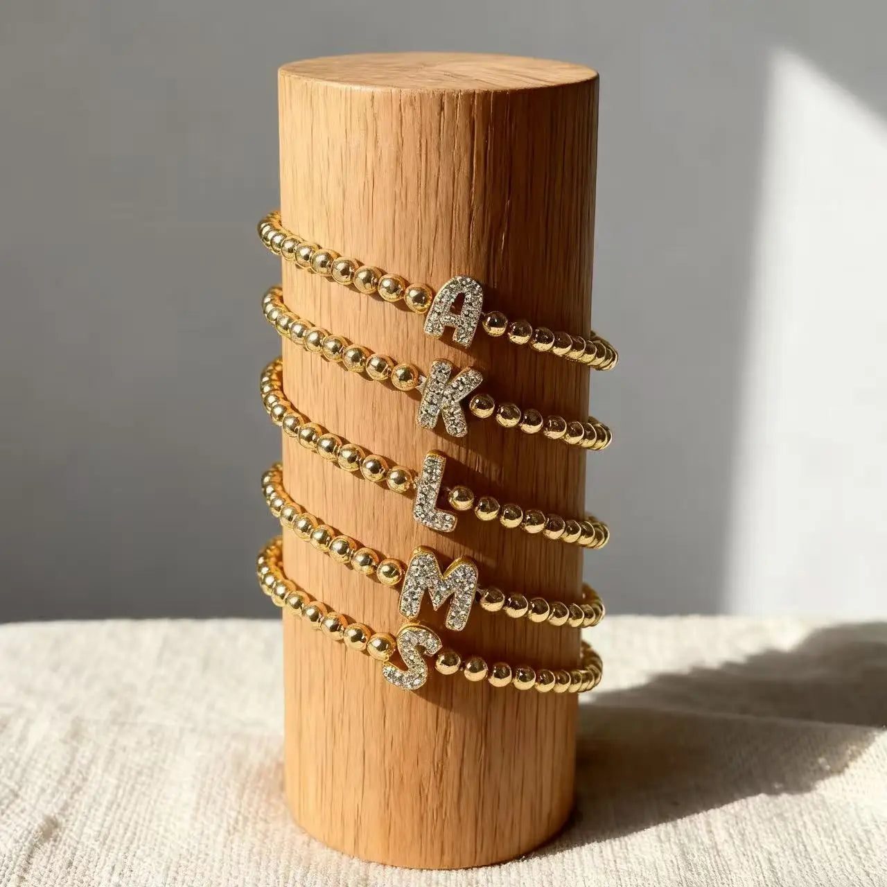 Custom Initial Letter Beaded Bracelet