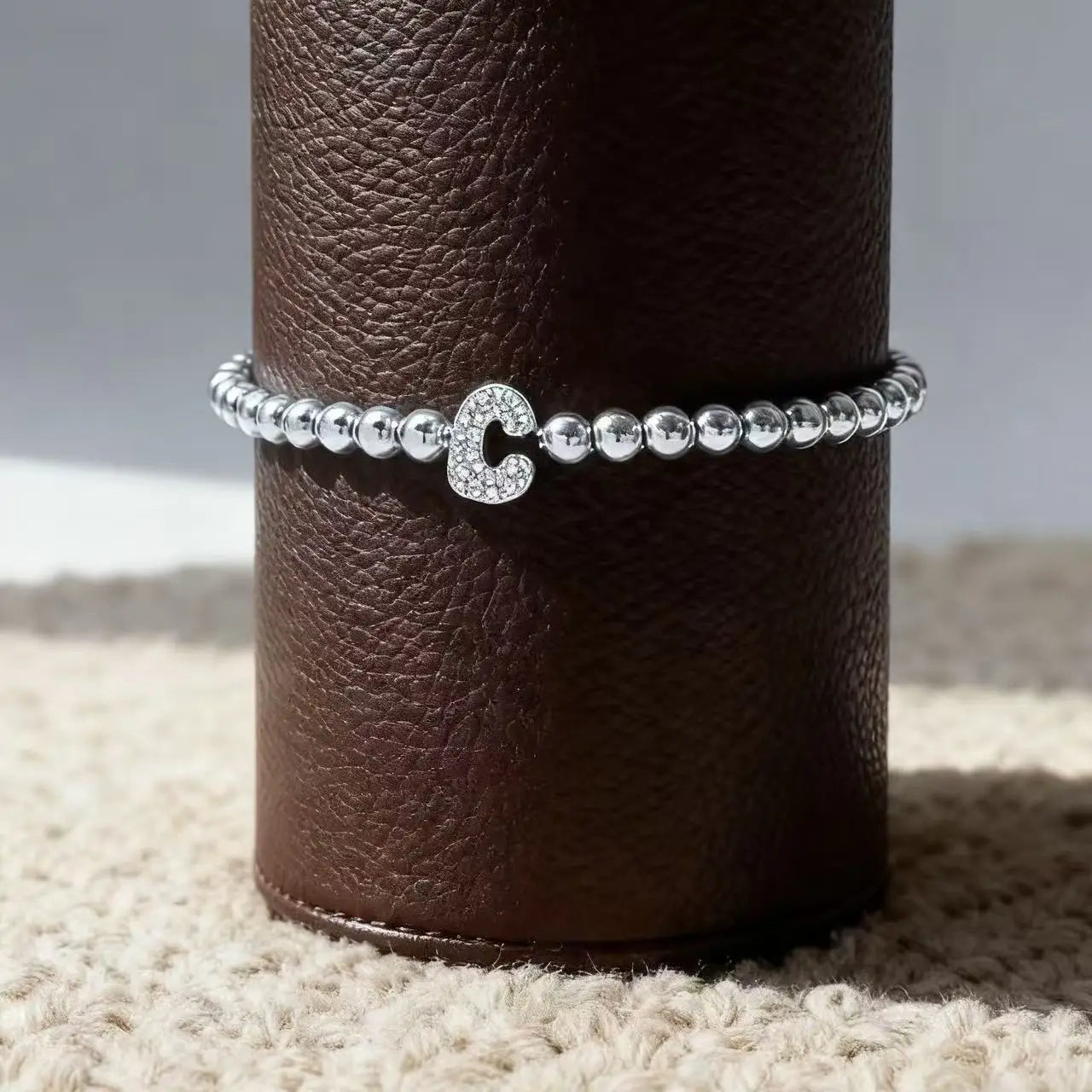 Custom Initial Letter Beaded Bracelet